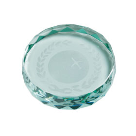 Saturn Jade Glass Paperweight 70mm