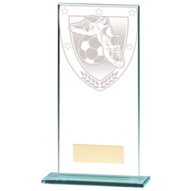 Millennium Football Boot & Ball Jade Glass Award 180mm