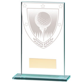 Millennium Golf Ball Jade Glass Award 140mm