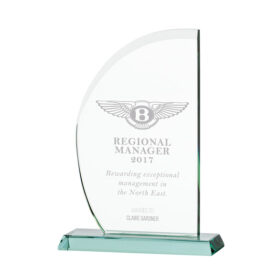 Jade Impulse Wave Glass Award 180mm