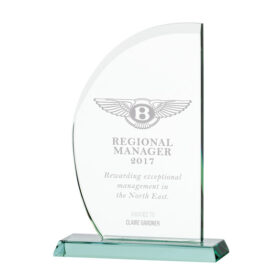 Jade Impulse Wave Glass Award 205mm