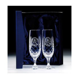 Lindisfarne Orco Crystal Champagne Glasses 280mm pair