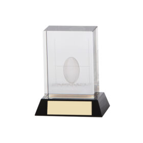 Conquest Rugby 3D Crystal Award 90mm