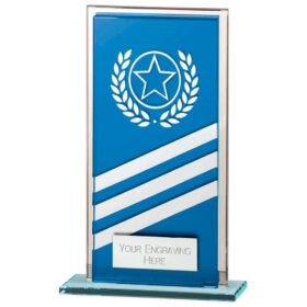 Talisman Multisport Mirror Glass Award Blue & Silver 140mm