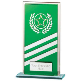 Talisman Multisport Mirror Glass Award Green & Silver 140mm