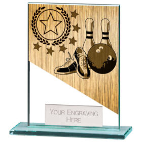 Mustang Ten Pin Bowling Jade Glass Award 110mm