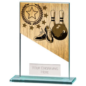 Mustang Ten Pin Bowling Jade Glass Award 125mm