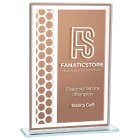 Titanium Mirrored Glass Award Bronze 160mm