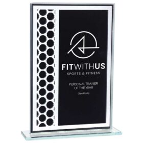 Titanium Mirrored Glass Award Black 160mm