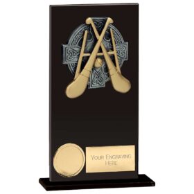 Euphoria Hero GAA Hurling Glass Award Jet Black 160mm