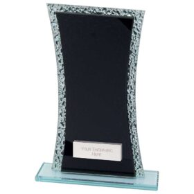 Eternal Glass Award Black & Cracked Silver 165mm