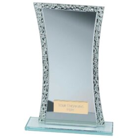 Eternal Glass Award Blue & Cracked Silver 165mm