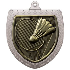Cobra Badminton Shield Medal Silver 75mm