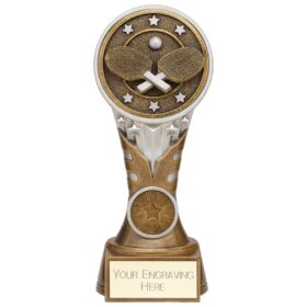 Ikon Tower Table Tennis Award Antique Silver & Gold 175mm