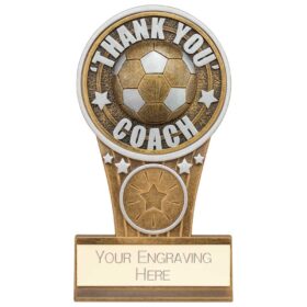 Ikon Tower Thank you Coach Award Antique Silver & Gold 125mm