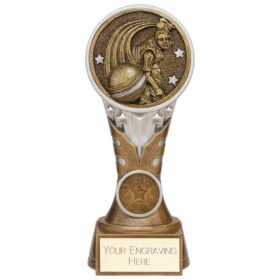 Ikon Tower Cricket Bowler Award Antique Silver & Gold 175mm
