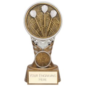 Ikon Tower Darts Award Antique Silver & Gold 150mm