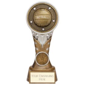 Ikon Tower Netball Award Antique Silver & Gold 175mm
