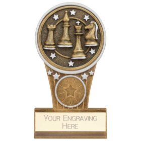 Ikon Tower Chess Award Antique Silver & Gold 125mm