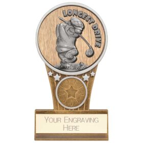 Ikon Goof Balls Longest Drive Award Antique Silver & Gold 125mm