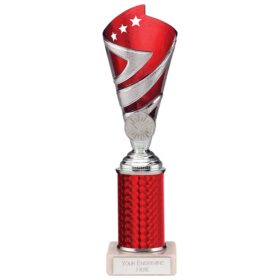 Hurricane Multisport Plastic Tube Cup Silver & Red 245mm
