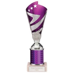 Hurricane Multisport Plastic Tube Cup Silver & Purple 220mm