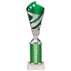 Hurricane Multisport Plastic Tube Cup Silver & Green 245mm
