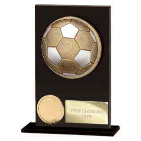 Ikon Hero Football Glass Award Jet Black 125mm