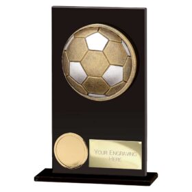Ikon Hero Football Glass Award Jet Black 140mm