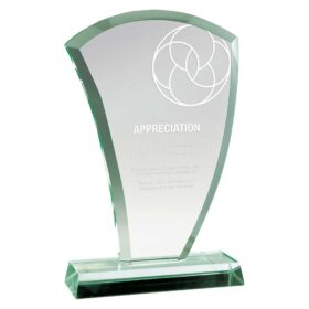 The Wave Jade Glass Award 190mm (15mm Thick)