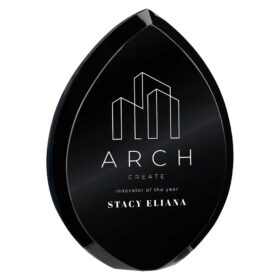 Supremacy Crystal Award Carbon Black 160mm (30mm Thick)