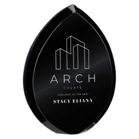 Supremacy Crystal Award Carbon Black 180mm (30mm Thick)