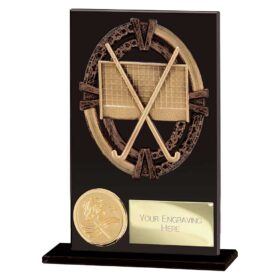 Maverick Hero Field Hockey Glass Award Jet Black 125mm