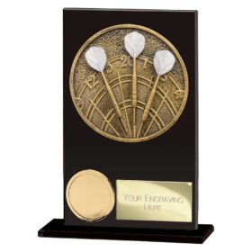 Ikon Hero Darts Glass Award Jet Black 125mm