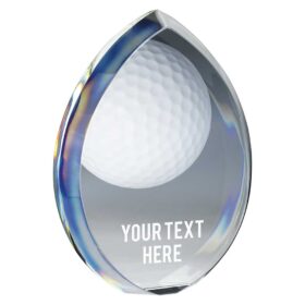 Supremacy Golf Ball Glass Award Clear 160mm  (30mm Thick)