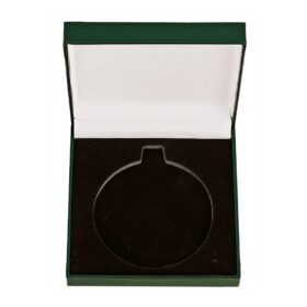 Classic Leatherette Medal Box Green for 50mm medal 85x85x25mm