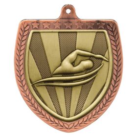 Cobra Swimming Shield Medal Silver 75mm
