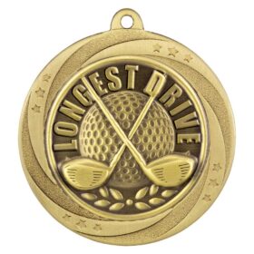 Superstar Longest Drive Medal Gold 60mm