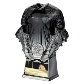 Invincible Rugby Shirt Heavyweight Award Black & Gunmetal 160mm