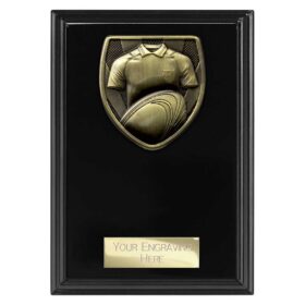 Cobra Plaque Rugby Shirt & Ball Award Epic Black 150mm