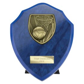 Cobra Shield Netball Award Azure Blue 150mm