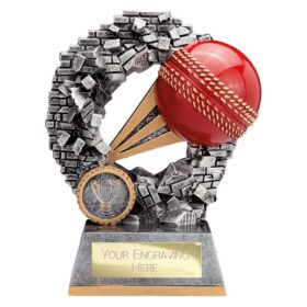 Blast Out Cricket Award Antique Silver 155mm