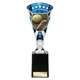 Cobra Star Cup Football Boot & Ball Silver & Blue 255mm