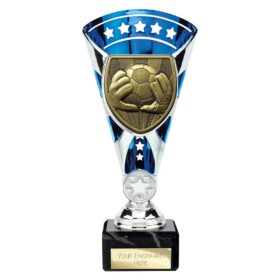 Cobra Star Cup Football Goal Keeper Silver & Blue 210mm