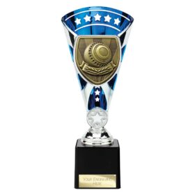 Cobra Star Cup Lawn Bowls Silver & Blue 230mm