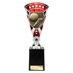 Cobra Star Cup Football Boot & Ball Silver & Red 255mm