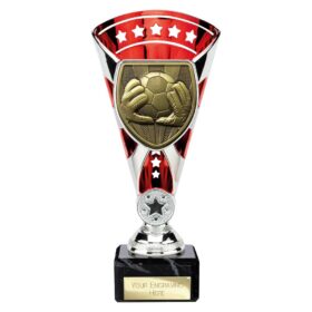 Cobra Star Cup Football Goal Keeper Silver & Red 210mm