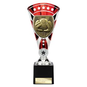 Cobra Star Cup Football Goal Keeper Silver & Red 230mm