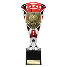 Cobra Star Cup Lawn Bowls Silver & Red 230mm