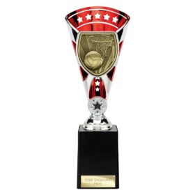 Cobra Star Cup Netball Silver & Red 255mm